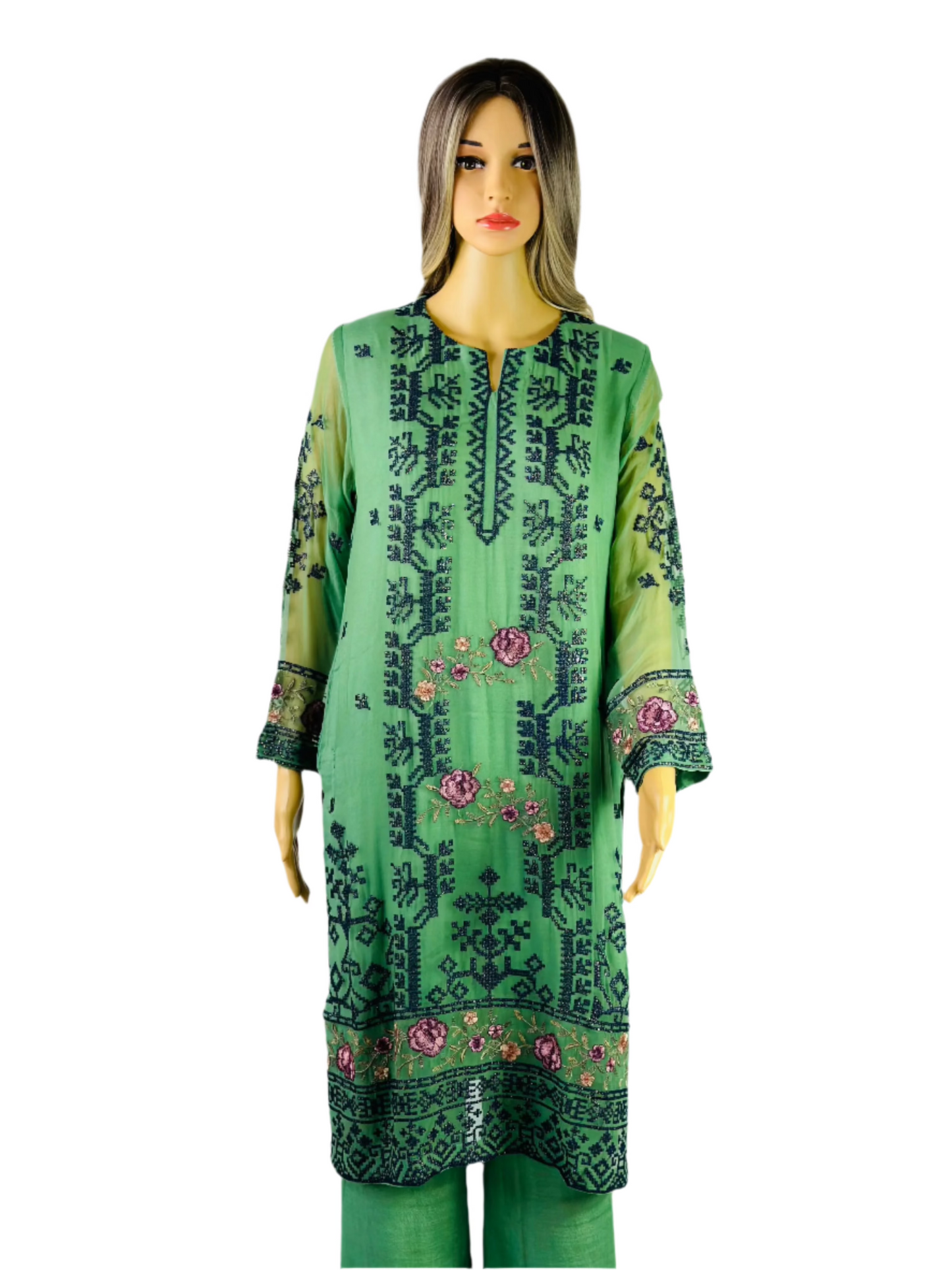 Elegant Party Wear Embroidered Three-Piece Suit