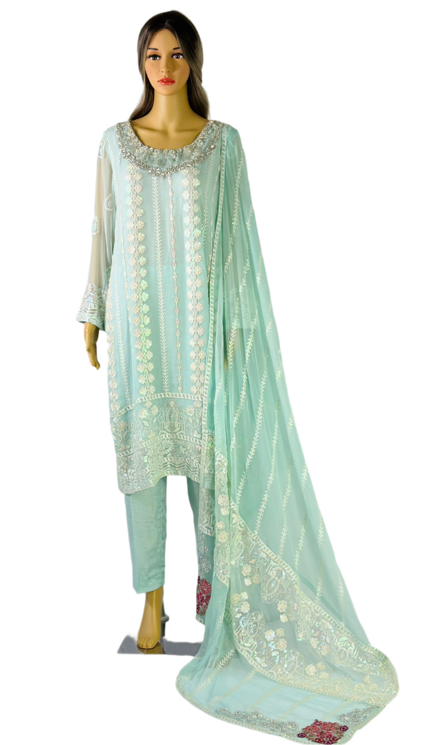 Majestic Luxury Embroidered Three-Piece Suit