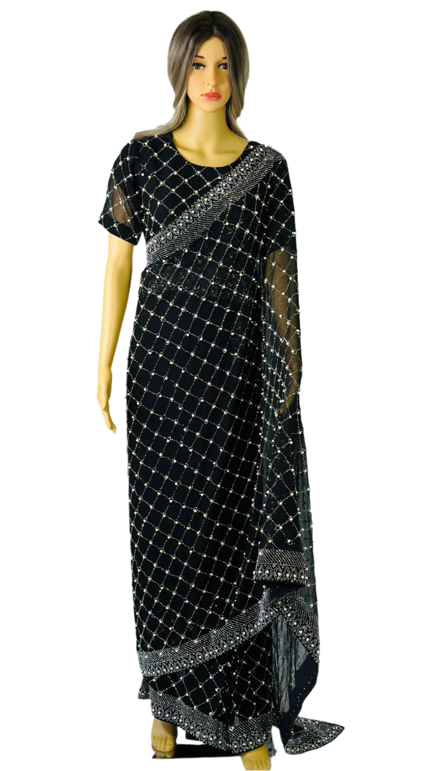 Radiant Luxury Crinkled Chiffon Saree