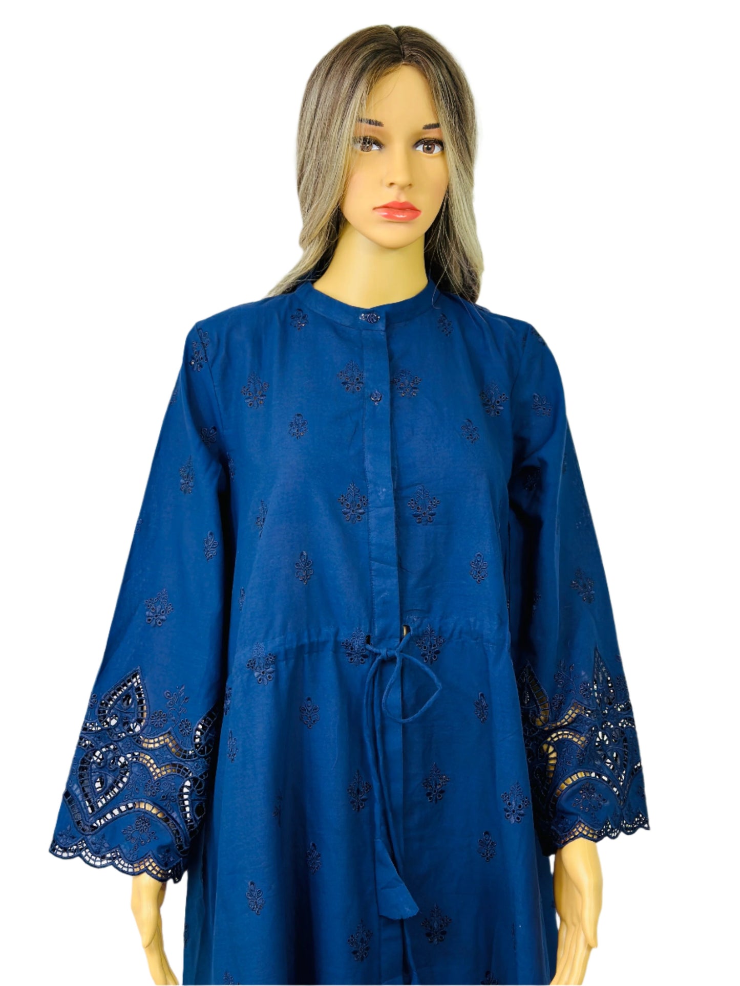 Navy Blue Embroidered Dress